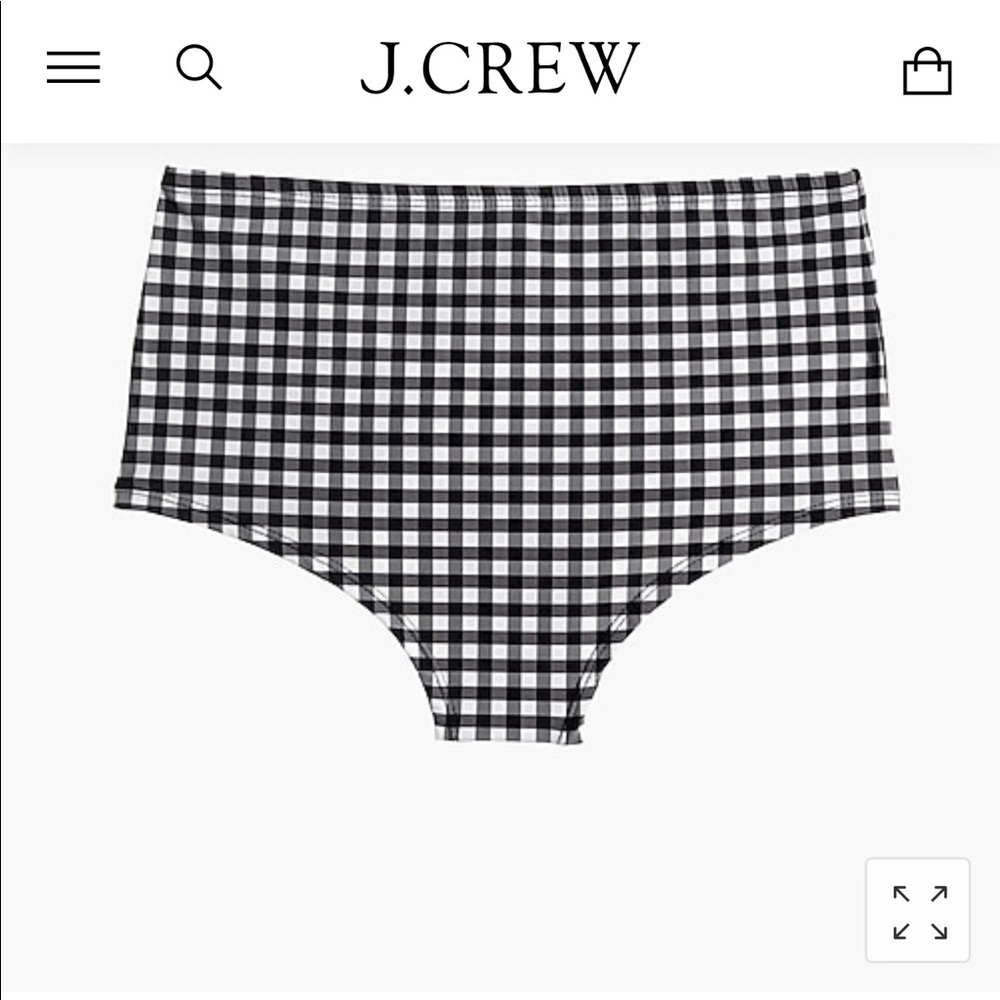 J Crew Gingham Bikini Bottom, XL